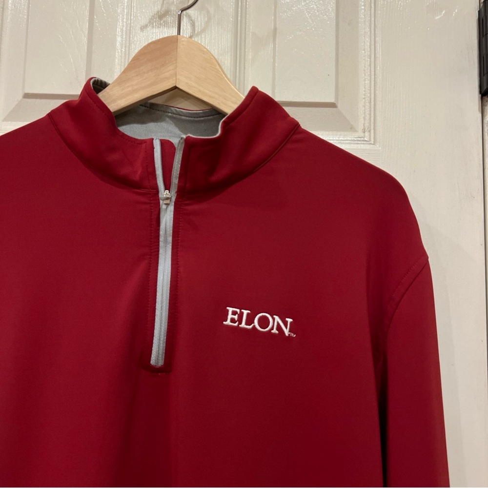 NEW Peter Millar Elon University Red Mens XL Perth Melange 1/4 Zip Golf Pullover